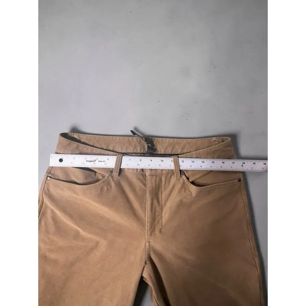 Lululemon ABC Pants Mens 33x30 Slim Fit Khaki Tan Stretch Chino - Picture 3 of 7